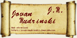Jovan Mudrinski vizit kartica